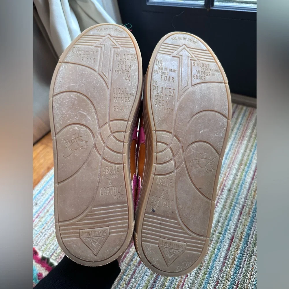 SOLD!! Fluevog  LoPro Fakie pink/orange swirl leather sneaker-M9/W11 (fits LG) - Picture 15 of 16